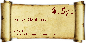Heisz Szabina névjegykártya